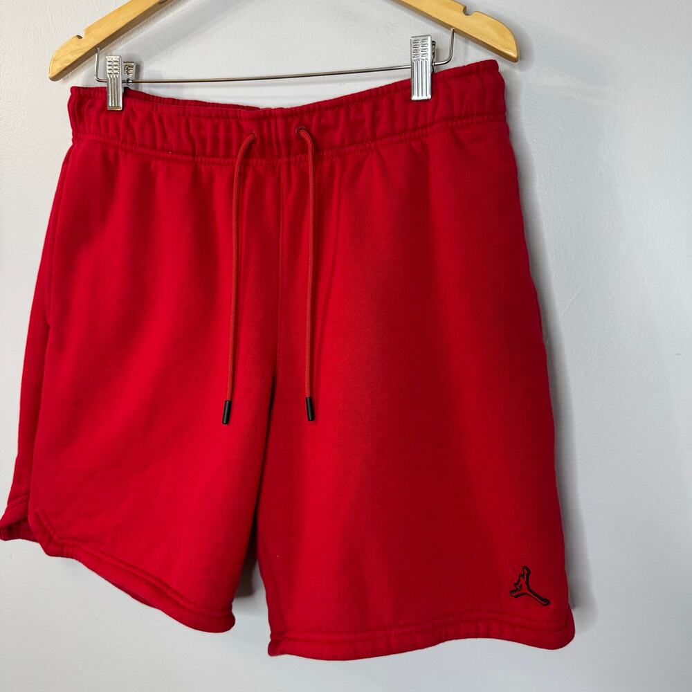 Nike Jordan Shorts Mens L Essentials Fleece Sweats Streetwear Relax Red View 2